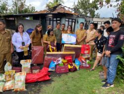 Dinas Sosial Sulut Salurkan Bantuan Untuk Korban Kebakaran Di Desa Lopana Satu